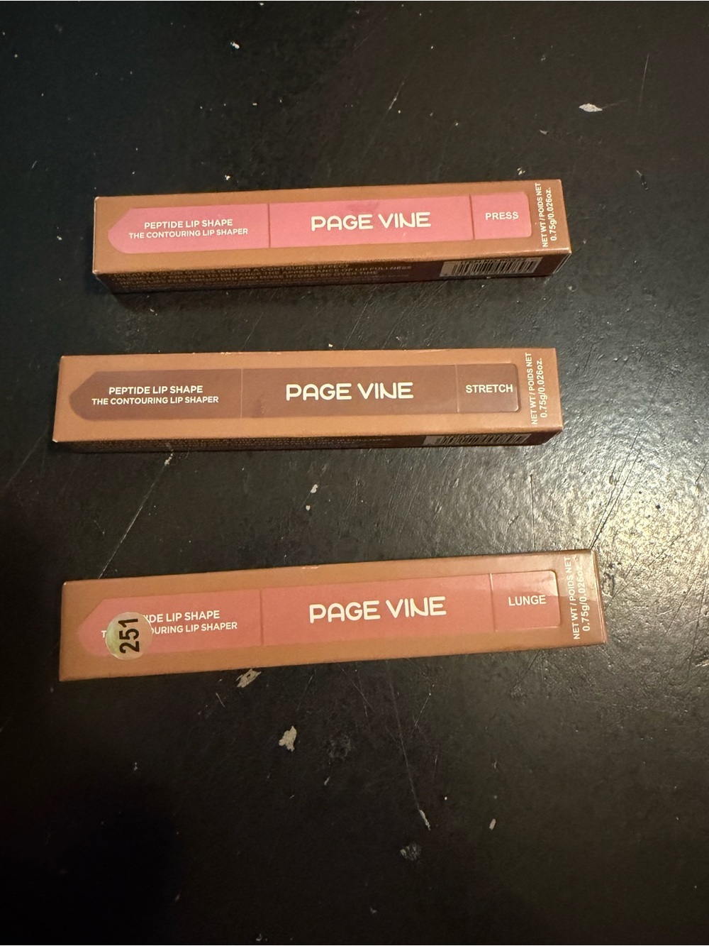 Peptide Lip Shape Liquid Lipstick Trio - Pink, Brown, Rose